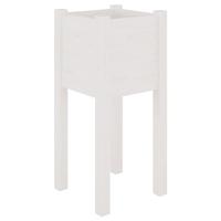 VidaXL Plantenbak 31x31x70 cm massief grenenhout wit - thumbnail