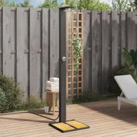 VidaXL Buitendouche 50x55x224 cm poly rattan en acaciahout zwart - thumbnail