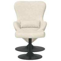 Hangstoel met voetensteun fluweel crèmekleurig - thumbnail