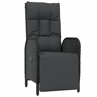 7-delige Tuinset met kussens poly rattan zwart - thumbnail