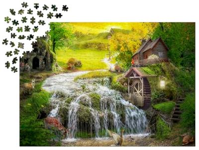 A Log Cabin by the Magic Creek Puzzel 1000 Stukjes A Log Cabin by the Magic Creek Puzzel 1000 Stukjes