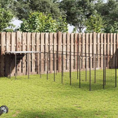 Hondenkennel 6,05 m² staal zwart