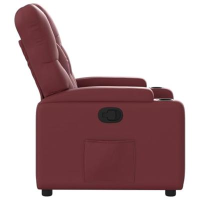 Fauteuil verstelbaar kunstleer wijnrood