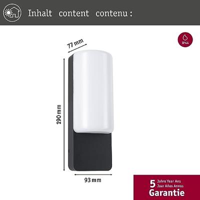 Paulmann Bonnie 94850 LED-buitenlamp (wand) LED 8.5 W Antraciet Paulmann Bonnie 94850 LED-buitenlamp (wand) LED 8.5 W Antraciet