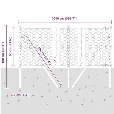 VidaXL Afrasteringspaal groen 10 x 0,6 m (50 mm gaas) staal en pvc VidaXL Afrasteringspaal groen 10 x 0,6 m (50 mm gaas) staal en pvc