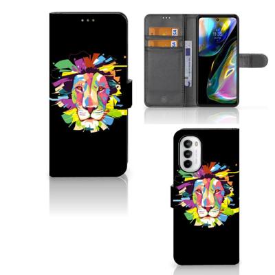 Motorola Moto G52 | Moto G82 Leuk Hoesje Lion Color Motorola Moto G52 | Moto G82 Leuk Hoesje Lion Color