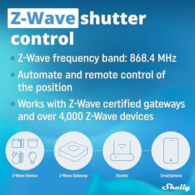 Shelly Qubino Wave Shutter power relay Zwart Shelly Qubino Wave Shutter power relay Zwart