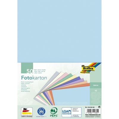 Fotokarton folia 300gr a4 50vel pastelkleuren