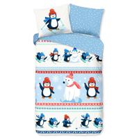 Good Morning Kinderdekbedovertrek "pinguins" - Multi - (140x200/220 cm) - Katoen Flanel - thumbnail