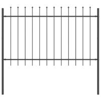 Tuinhek 3 pcs Grijs 5,1 x 1 m Poedercoating staal - thumbnail