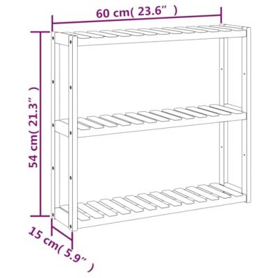 VidaXL Badkamerrek 3-laags wandmontage 60x15x54 cm bamboe - thumbnail