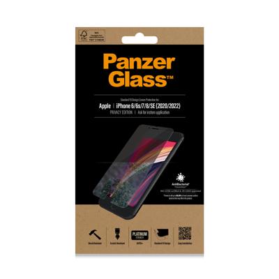 PanzerGlass Privacy P2684 Screenprotector (glas) met privacyfolie Apple iPhone 6, iPhone 6s, iPhone 7, iPhone 8, iPhone SE (2. Gen, 2020), iPhone SE (3. Gen, PanzerGlass Privacy P2684 Screenprotector (glas) met privacyfolie Apple iPhone 6, iPhone 6s, iPhone 7, iPhone 8, iPhone SE (2. Gen, 2020), iPhone SE (3. Gen,