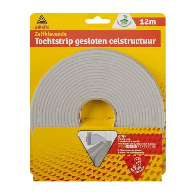 Tochtstrip gesloten struc. grijs 12m Deltafix - Deltafix
