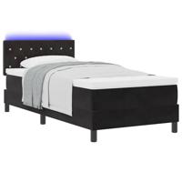 Boxspringbed met matras en LED fluweel zwart 90x200 cm - thumbnail