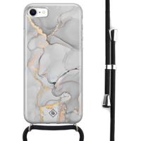 iPhone 8/7 hoesje met koord - Marmer grijs - thumbnail