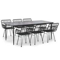 7-delige Tuinset poly rattan zwart - thumbnail