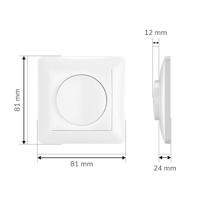 LED dimmer - 3-200 watt - Geschikt voor fase afsnijding - Universeel - Incl. wit afdekraam en draaiknop - thumbnail