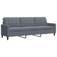 3-delige Loungeset met kussens en bolsters fluweel donkergrijs - thumbnail