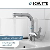 Wastafelkraan Schutte London Mengkraan Uittrekbare Uitloop Eéngreeps Met Click Waste Chroom - thumbnail