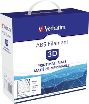 Verbatim 55017 ABS Filament Filament ABS kunststof 2.85 mm 1 kg Wit Verbatim 55017 ABS Filament Filament ABS kunststof 2.85 mm 1 kg Wit