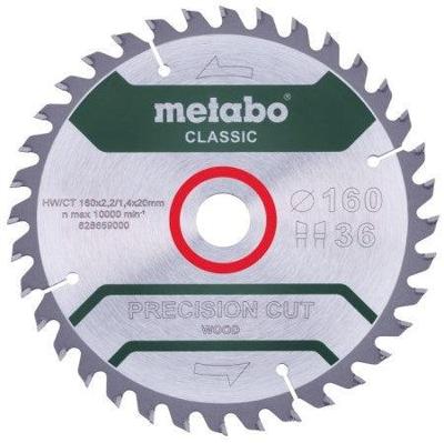 Metabo PRECISION CUT WOOD CLASSIC 628659000 Cirkelzaagblad 160 x 20 x 1.4 mm Aantal tanden: 36 1 stuk(s)
