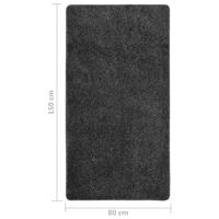 VidaXL Vloerkleed shaggy anti-slip 80x150 cm donkergrijs - thumbnail
