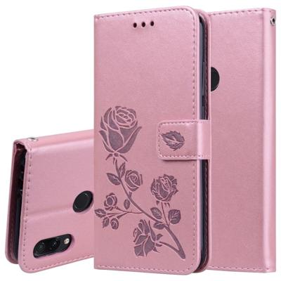 Rose reliëf horizontale Flip PU lederen case voor Xiaomi Redmi Note 7 met houder & card slots & portemonnee (Rose goud)