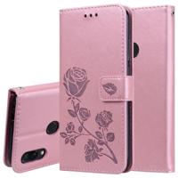 Rose reliëf horizontale Flip PU lederen case voor Xiaomi Redmi Note 7 met houder & card slots & portemonnee (Rose goud) - thumbnail