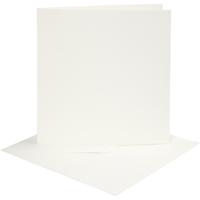 Creativ Company Kaarten en enveloppen, afmeting kaart 15,2x15,2 cm, afmeting envelop 16x16 cm, 220 gr, off-white, 4 set/ 1 doos - thumbnail