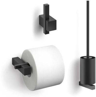 ZACK Carvo toilet accessoires 3-delig rond zwart