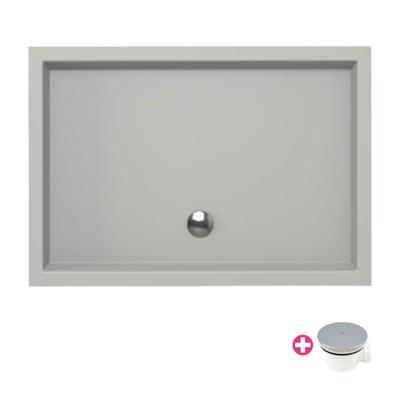 Douchebak Xenz Mariana | 100x75x4 cm | Incl.Afvoersifon-Chroom | Acryl | Rechthoekig | Cement mat Douchebak Xenz Mariana | 100x75x4 cm | Incl.Afvoersifon-Chroom | Acryl | Rechthoekig | Cement mat