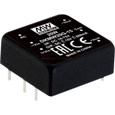 MEAN WELL DKMW20G-12 DC/DC-convertermodule 830 mA 20 W Aantal uitgangen: 2 x Inhoud 1 stuk(s)