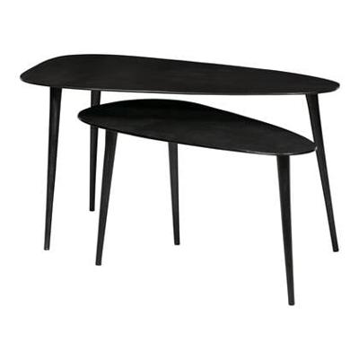 WOOOD Bijzettafel 'Triangle' Set van 2 stuks, kleur zwart