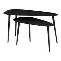 WOOOD Bijzettafel 'Triangle' Set van 2 stuks, kleur zwart - thumbnail