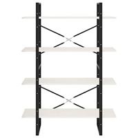 Boekenkast met 4 schappen 100x30x140 cm massief grenenhout wit - thumbnail