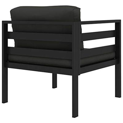 6-delige Loungeset met kussens aluminium antracietkleurig