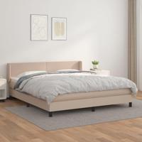Boxspring met matras kunstleer cappuccinokleurig 160x200 cm - thumbnail
