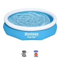 Bestway Opblaasbaar Zwembad Volwassenen Ring met Filter 305x66 cm Tuin 57458 - thumbnail