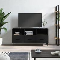 Tv-meubel 102x36x50 cm bewerkt hout zwart - thumbnail