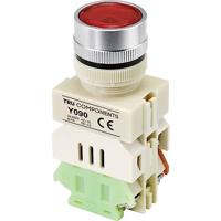 TRU COMPONENTS TC-9219080 Y090 Druktoets 250 V/AC 5 A 1x aan/(aan) Moment Rood (Ø) 30 mm 1 stuk(s) - thumbnail