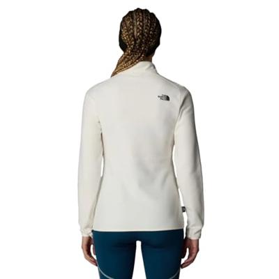 The North Face 100 Glacier Full Zip Fleece Dames White Dune/NPF L