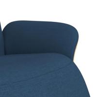 Fauteuil verstelbaar met voetensteun stof blauw - thumbnail