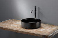 Royal Plaza Latona opzetwastafel 35,5x35,5x11,5cm zonder overloop mat zwart 21071 - thumbnail