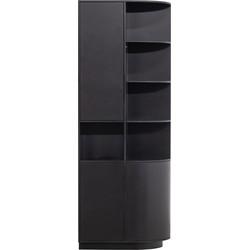 WOOOD Opbergkast 'Finca' Rechts, Mat zwart, 210 x 78cm