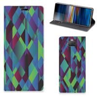 Sony Xperia 10 Plus Stand Case Abstract Green Blue - thumbnail