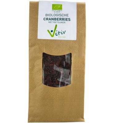 Vitiv Cranberries rietsuiker bio 500 Gram Vitiv Cranberries rietsuiker bio 500 Gram