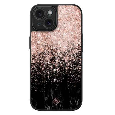 iPhone 15 glazen hardcase - Marmer twist iPhone 15 glazen hardcase - Marmer twist