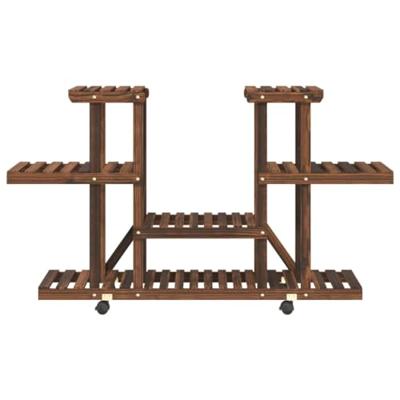 VidaXL Plantenstandaard met wielen 110x25x78 cm massief vurenhout