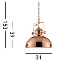 Searchlight Koperen hanglampIndustrial Pendants Ø 31cm - 2297CU - thumbnail