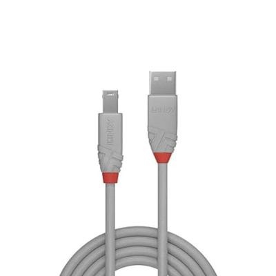 LINDY 36682 USB-kabel USB 2.0 USB-A stekker, USB-B stekker 1.00 m Grijs